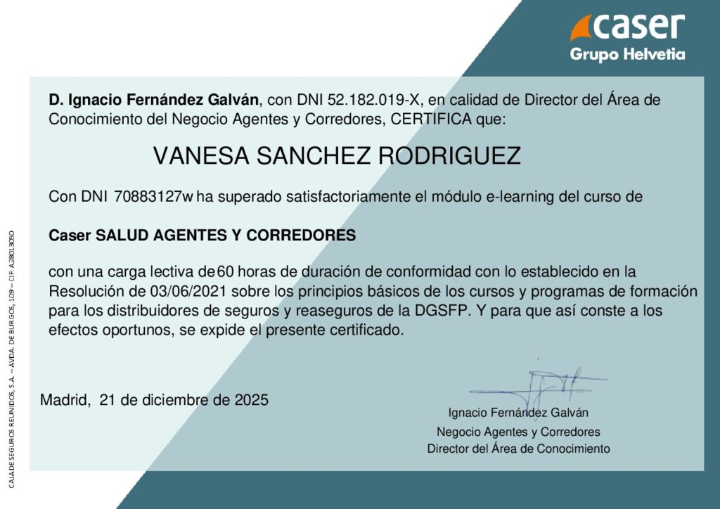 CERTIFICADO CASER SALUD
